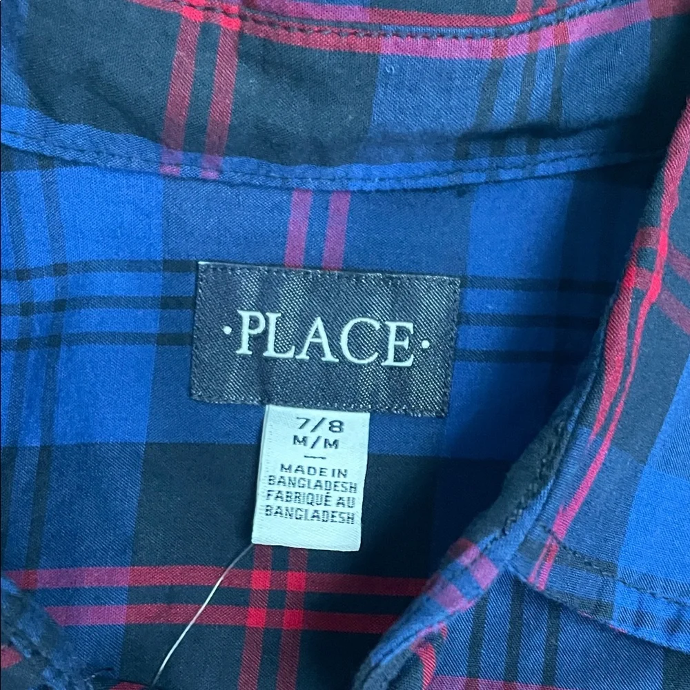 Children’s Place Boys Long Sleeve Button-Down Shirts – Set of 2 – Size 7/8 – NWT